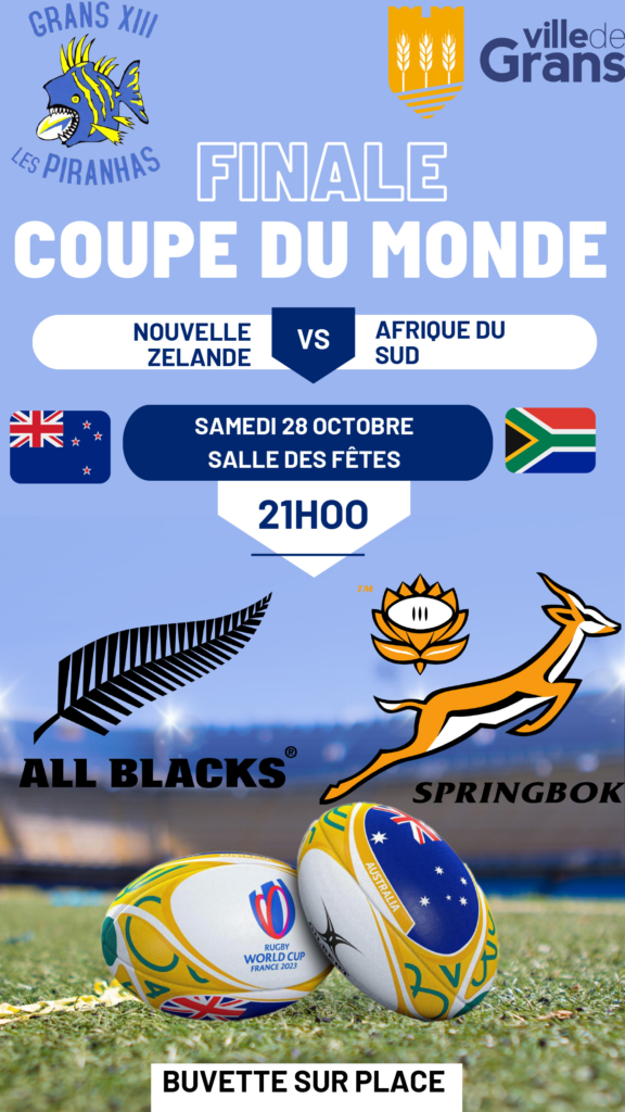 Finale de la coupe du monde de rugby Agenda Ville de Grans